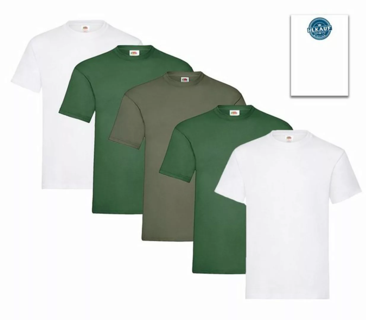Fruit of the Loom T-Shirt 5er-Pack Heavy Cotton M L XL XXL 3XL Diverse Farb günstig online kaufen
