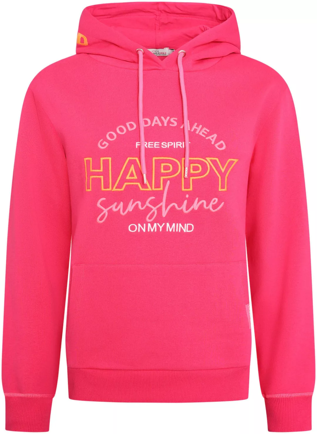 Zwillingsherz Sweatshirt, "Happy"-Aufstick und "Feel Good"-Schriftzug auf d günstig online kaufen