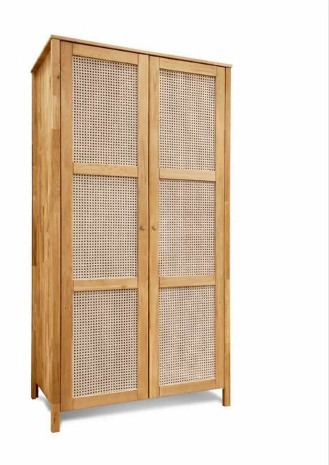 Natur24 Kleiderschrank Schrank Fani 2-Türig 107x61x202 Eiche Massiv Wiener günstig online kaufen