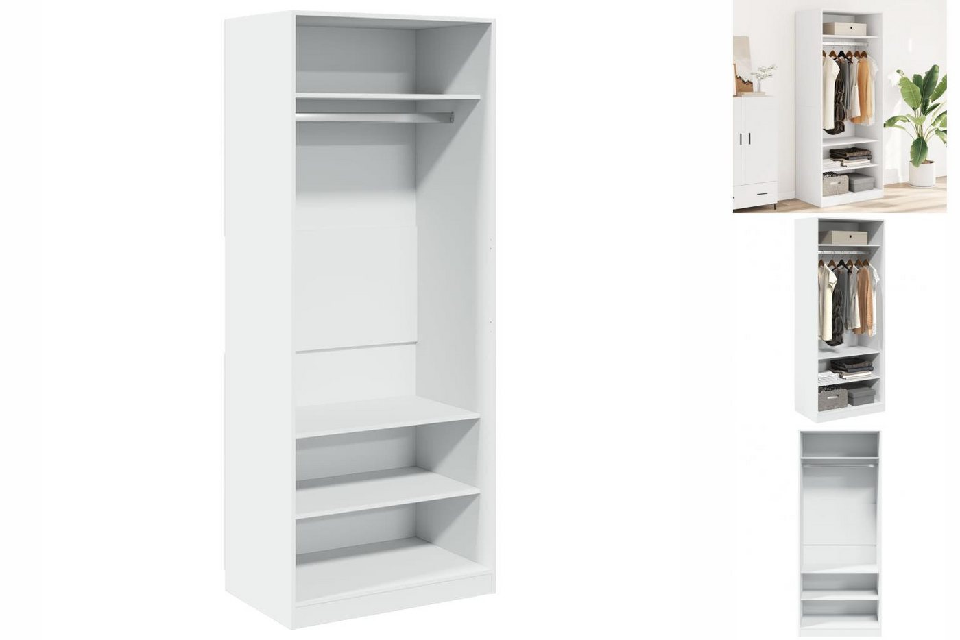 vidaXL Kleiderschrank Kleiderschrank Weiß 80x50x200 cm Holzwerkstoff günstig online kaufen