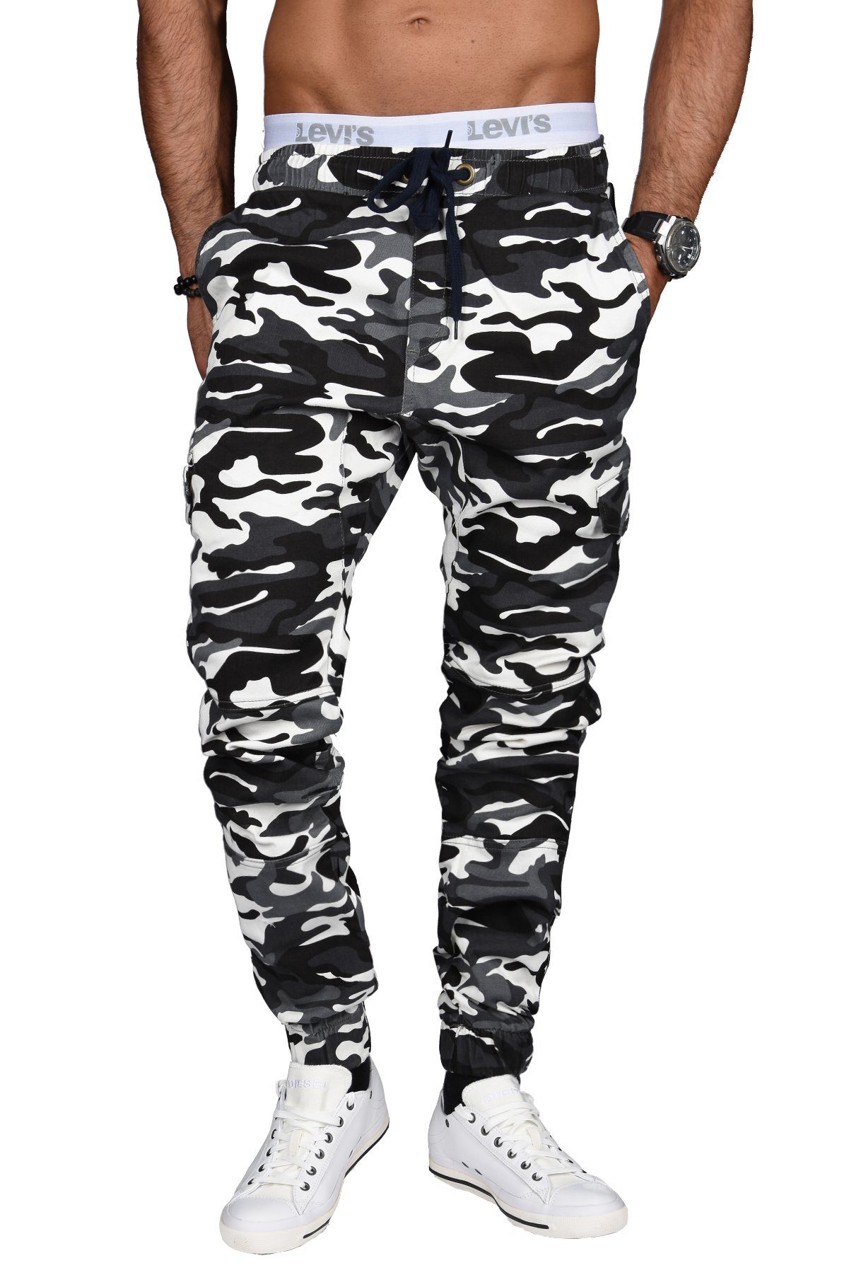 Alessandro Salvarini Cargohose "ASCuffy", Elastischer Bund mit Gummi verseh günstig online kaufen