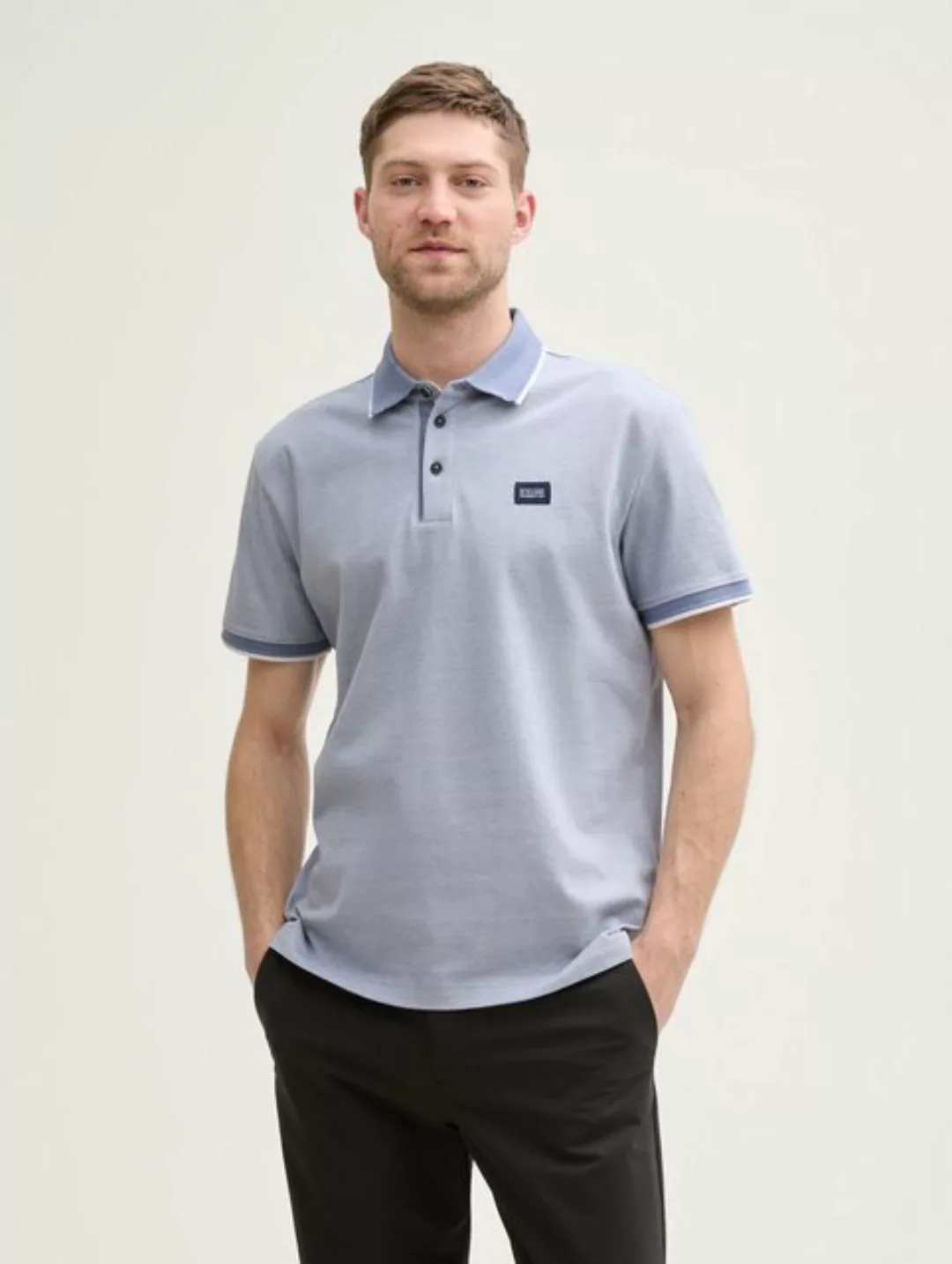 TOM TAILOR Poloshirt Piqué Poloshirt mit Logo-Label günstig online kaufen