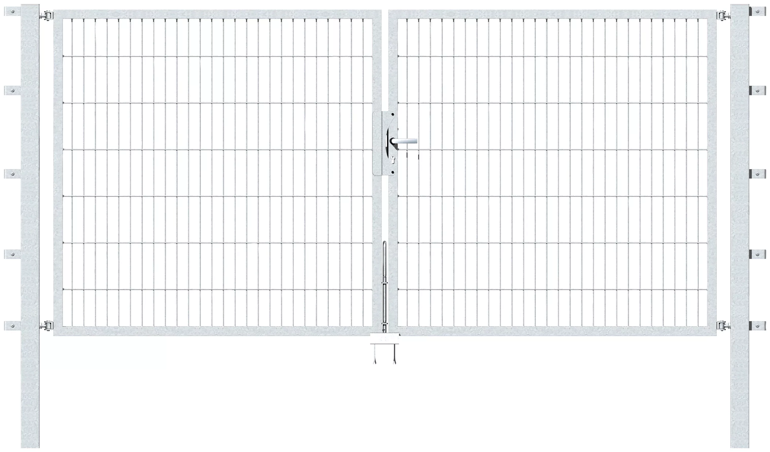 Metallzaun Doppeltor für Doppelstabmatte verzinkt z. Einbeton. 120 cm x 400 günstig online kaufen