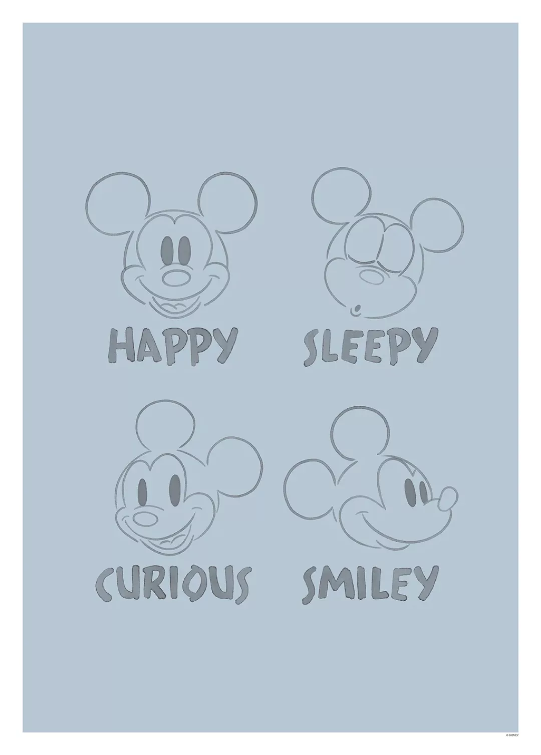 Komar Poster "Mickey Blue Emotions", (1 St.), Kinderzimmer, Schlafzimmer, W günstig online kaufen