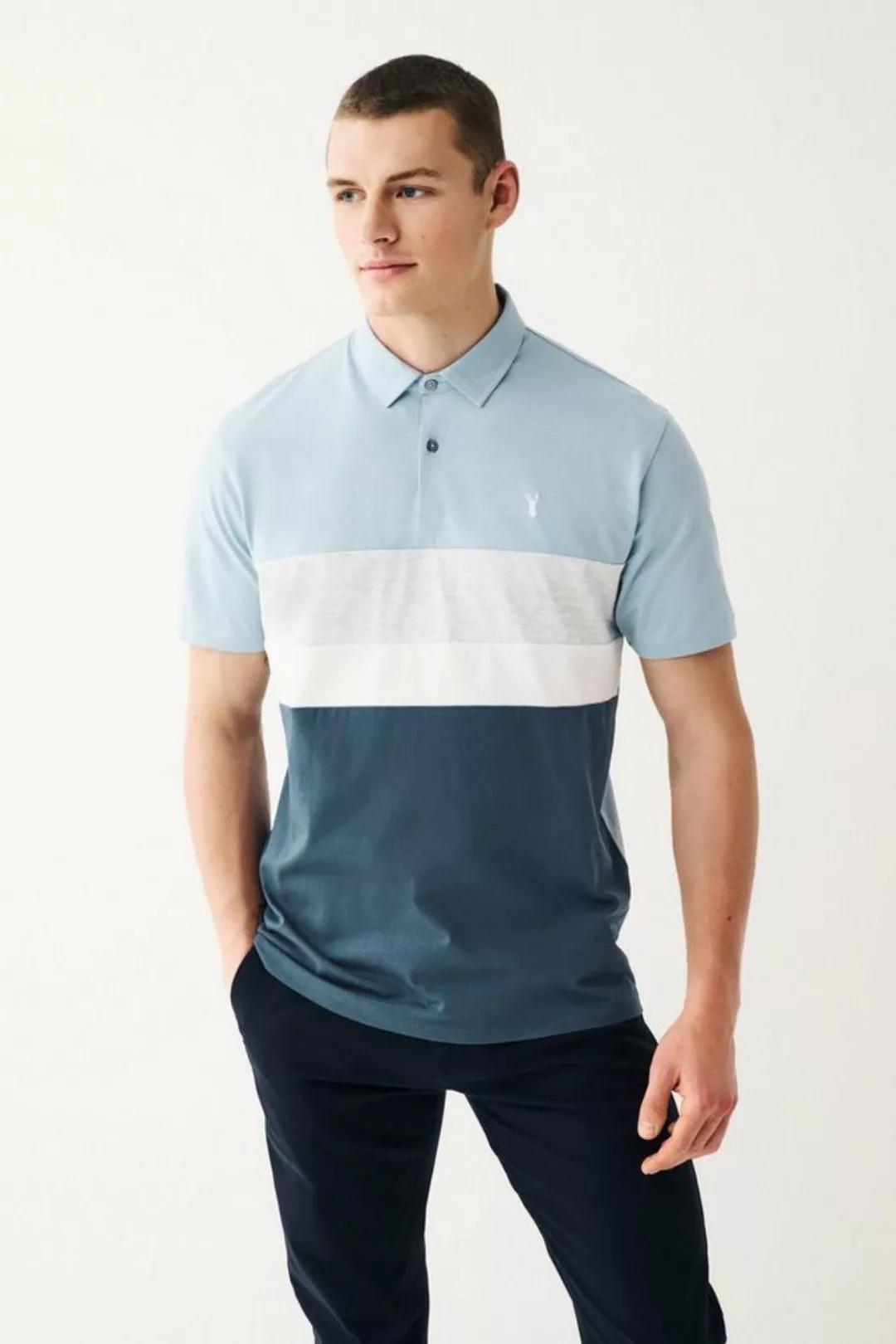 Next Poloshirt Poloshirt mit breitem Bruststreifen (1-tlg) günstig online kaufen