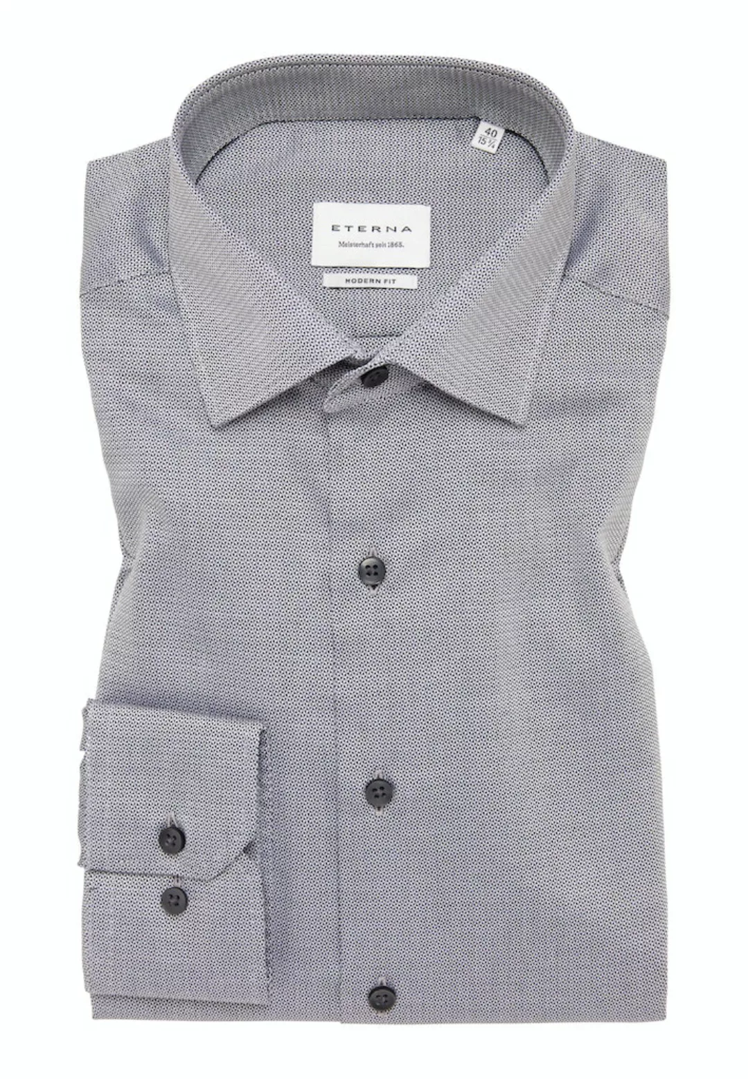 Eterna Langarmhemd - Hemd - Modern Fit - gemustert - Casual Hemd günstig online kaufen