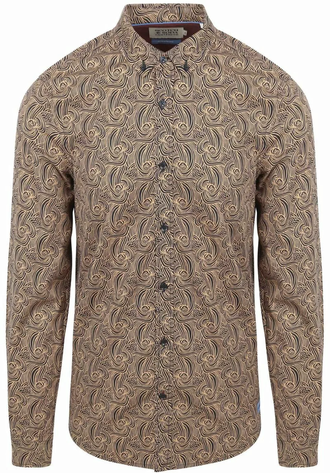 Scotch and Soda Hemd Drucken Beige - Größe XL günstig online kaufen