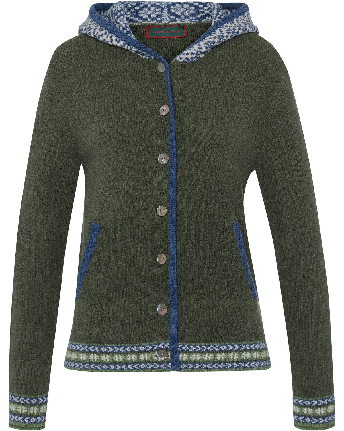 Reitmayer Strickjacke Jacquard-Cardigan mit Kapuze günstig online kaufen
