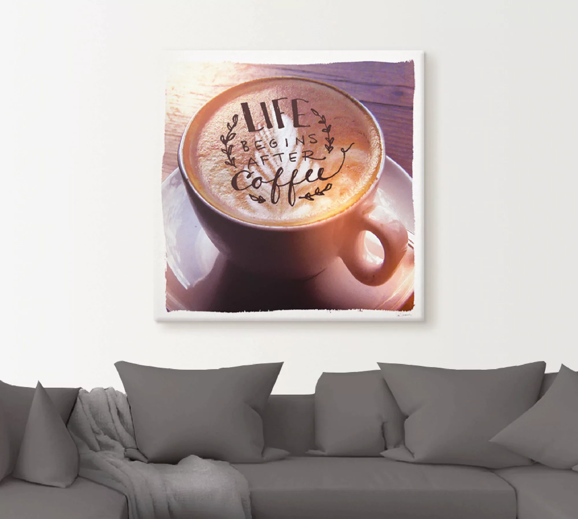 Artland Wandbild "Das Leben beginnt nach dem Kaffee", Getränke, (1 St.), al günstig online kaufen