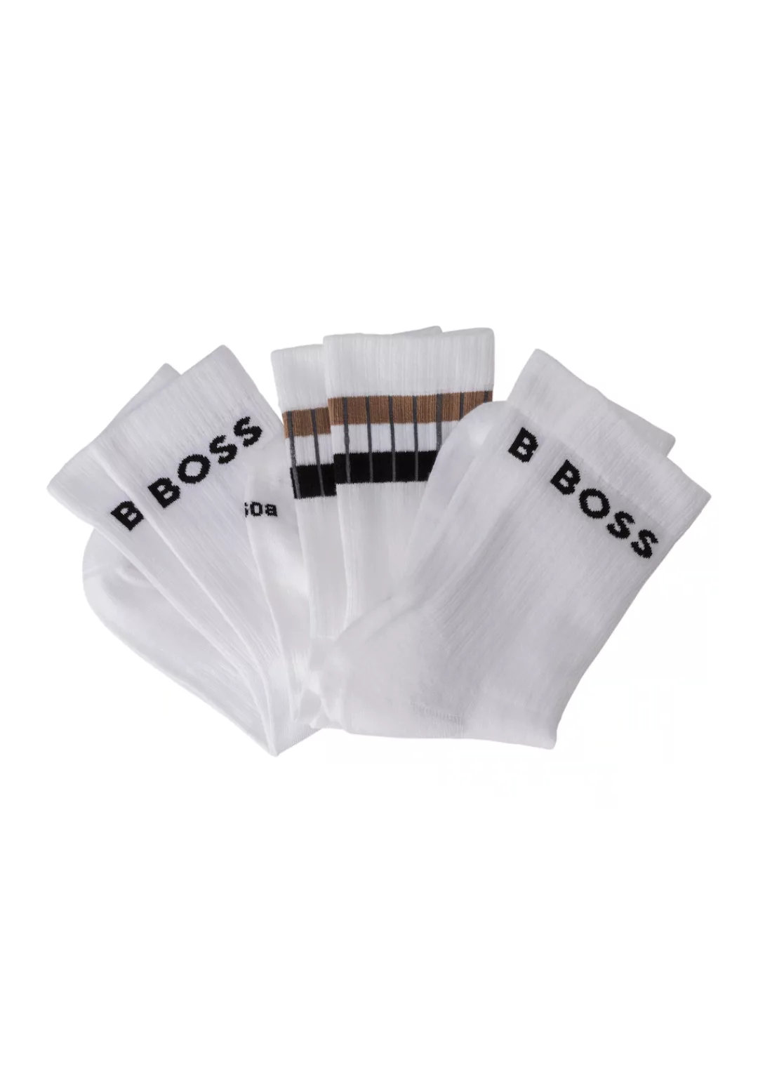 BOSS Freizeitsocken "3P QS Rib Stripe CC", (Packung, 3er), mit Logodetails günstig online kaufen