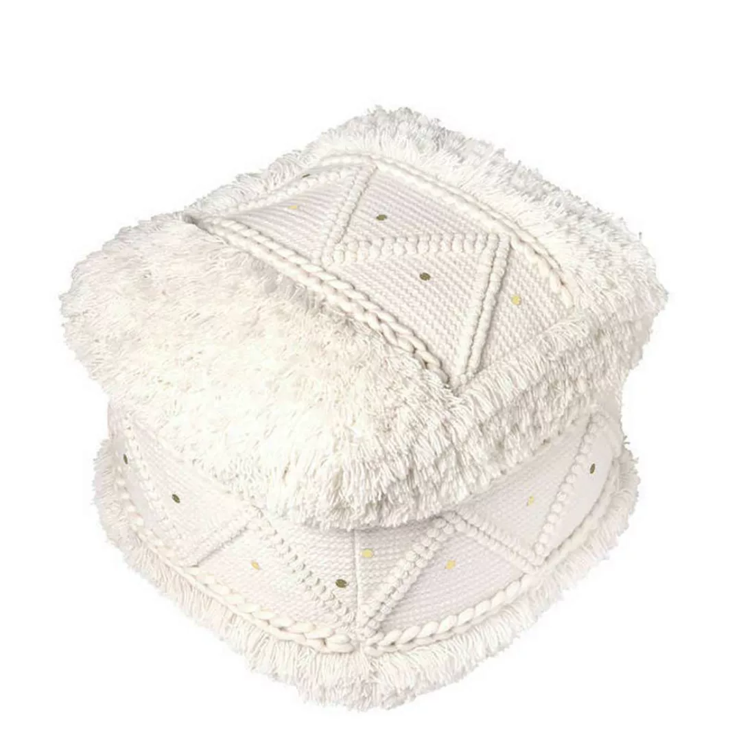 Sitzpouf im Boho Style Strukturstoff günstig online kaufen