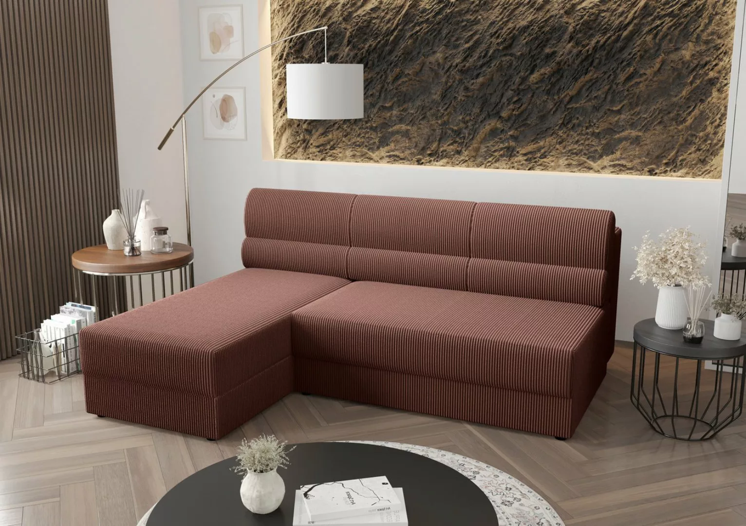 ALTDECOR Ecksofa REB-L1, Couch mit Schlaffunktion, Stauraum Wohnlandschaft günstig online kaufen