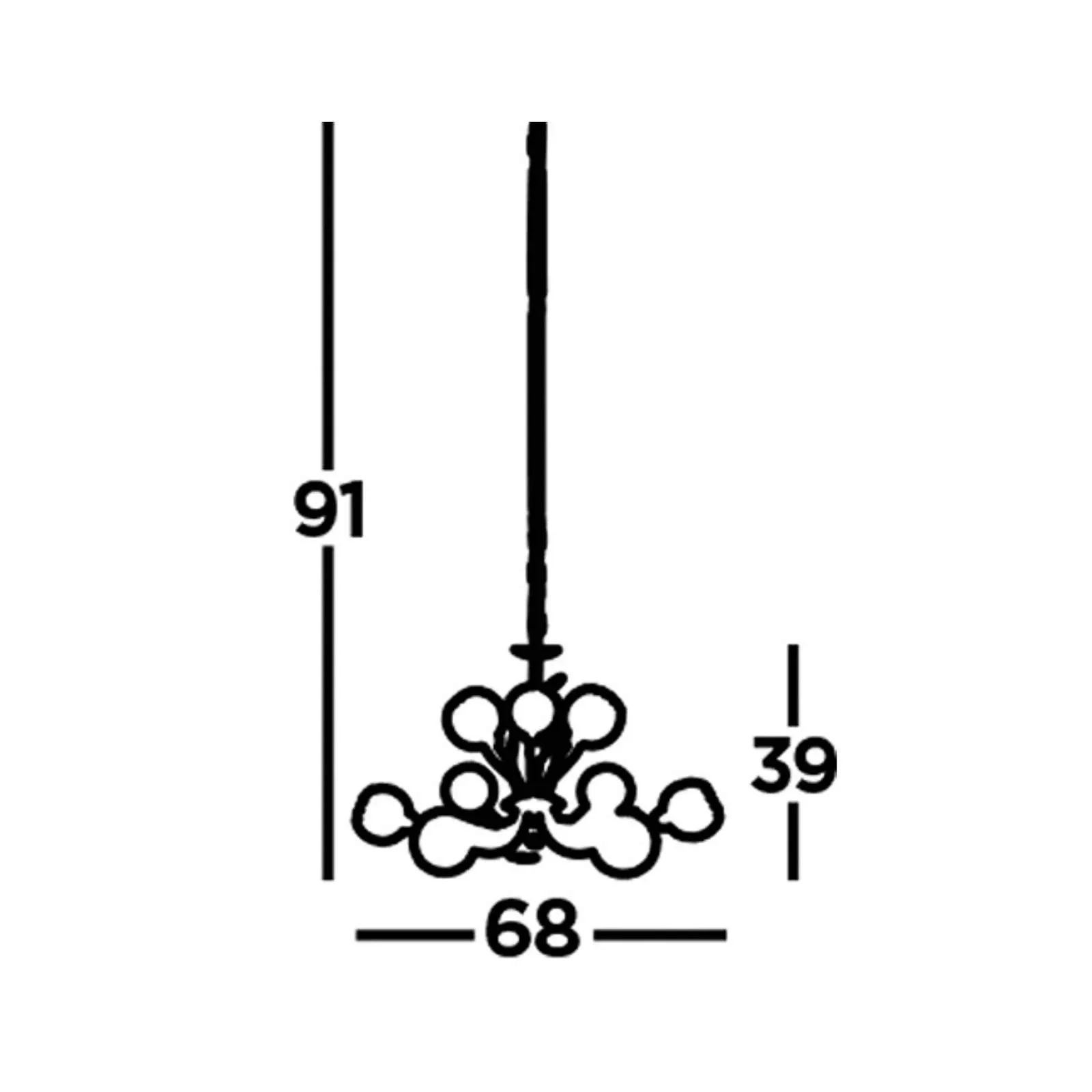 Kronleuchter Bellis II, altmessingfarben, Glas, 9-flg., G9 günstig online kaufen