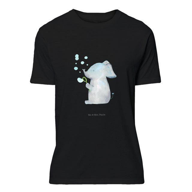 Mr. & Mrs. Panda T-Shirt Elefant Seifenblasen - Schwarz - Geschenk, T-Shirt günstig online kaufen