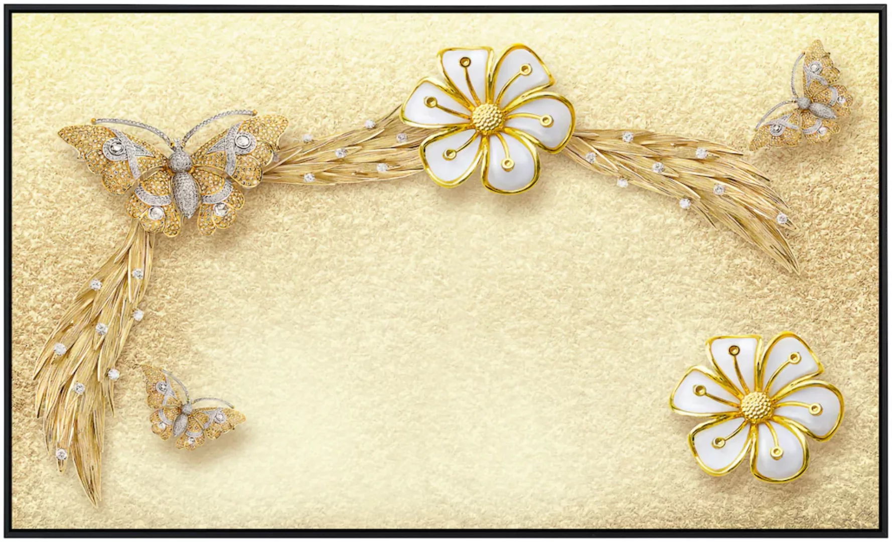 Papermoon Infrarotheizung »Muster Blumen gold weiß« günstig online kaufen