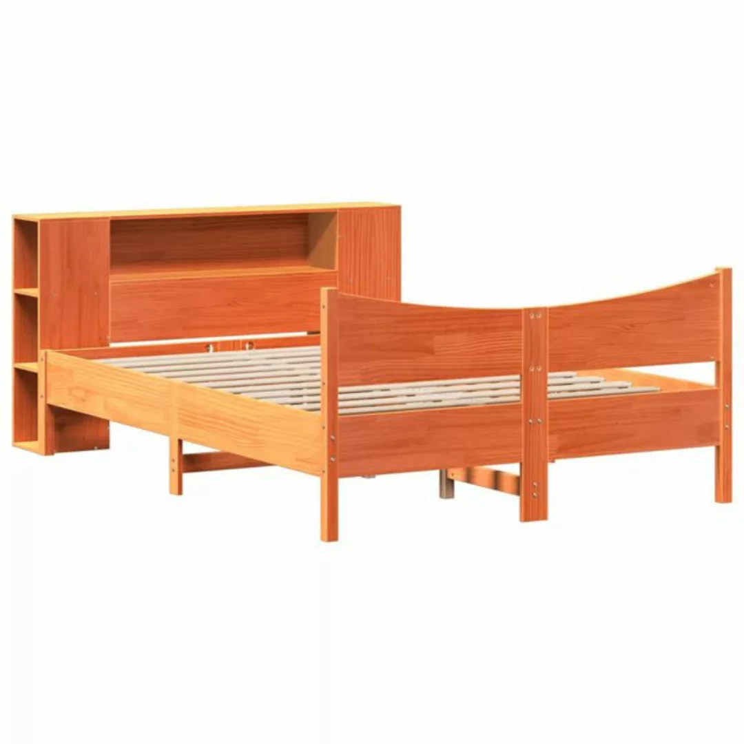 vidaXL Bett Massivholzbett ohne Matratze Wachsbraun 120x190 cm Kiefernholz günstig online kaufen