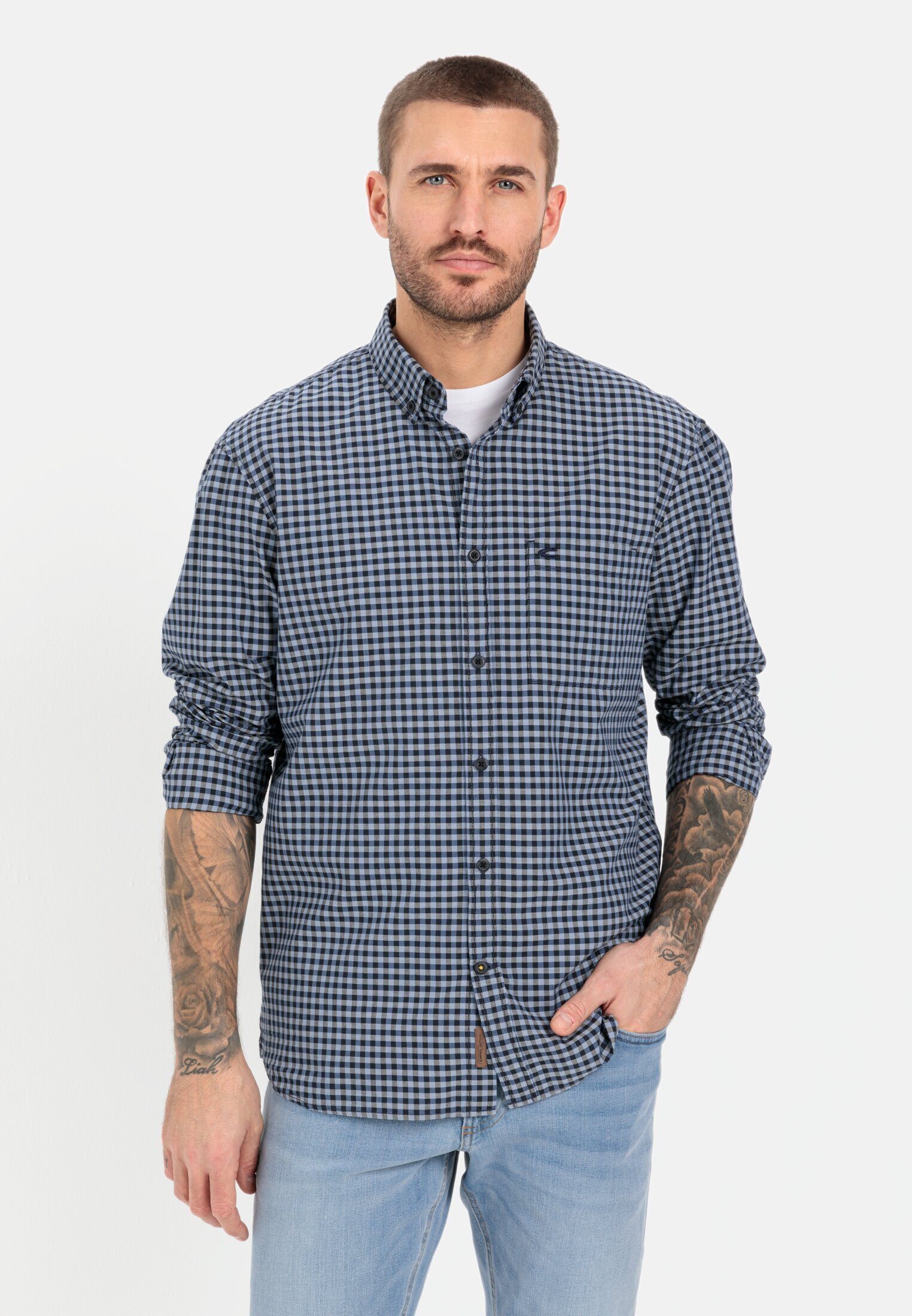 camel active Karohemd mit Button-Down-Kragen günstig online kaufen