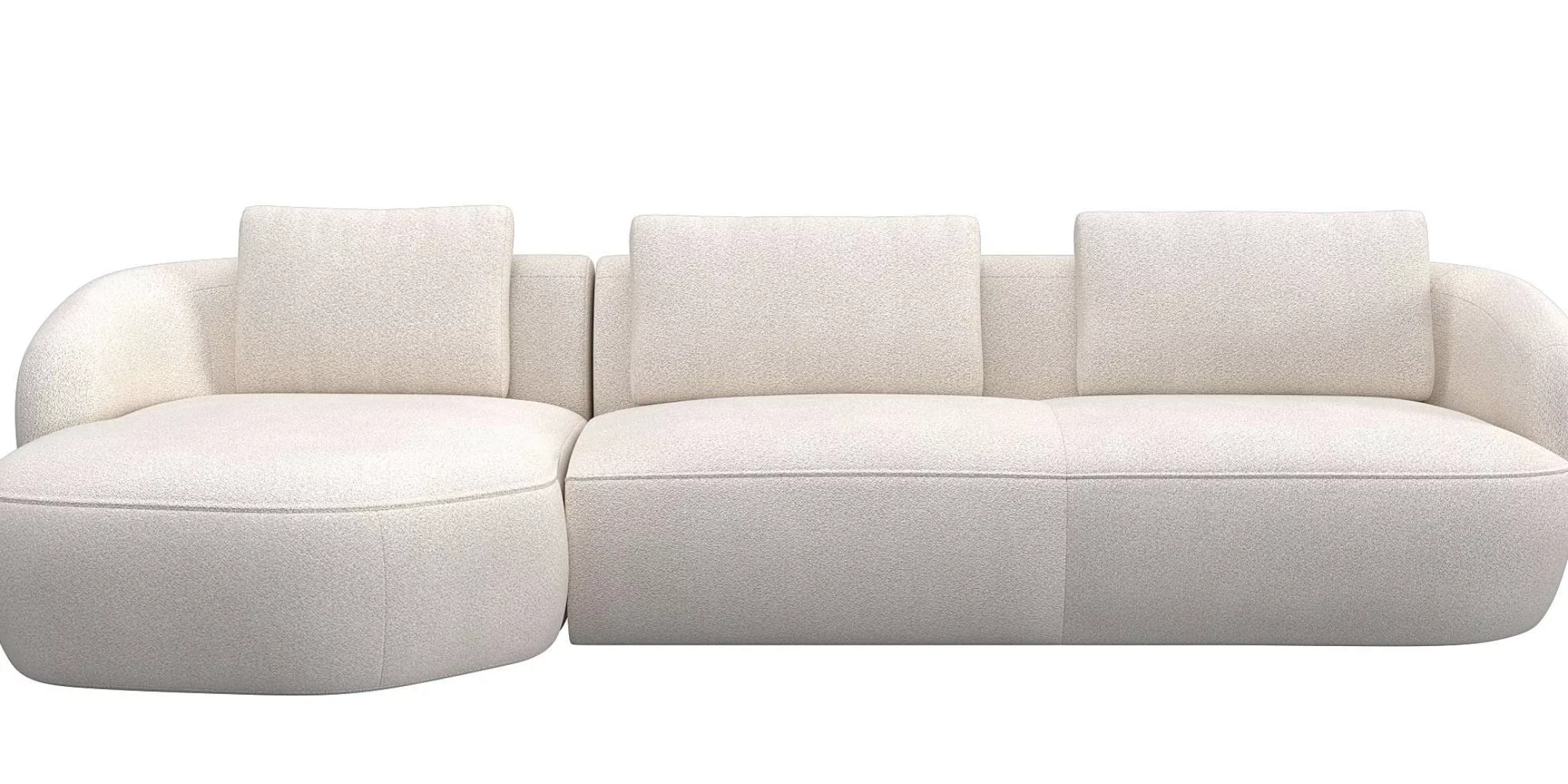 FLEXLUX Wohnlandschaft »Torino, rund, L-Form, Sofa-Ecke mit Recamiere, Long günstig online kaufen