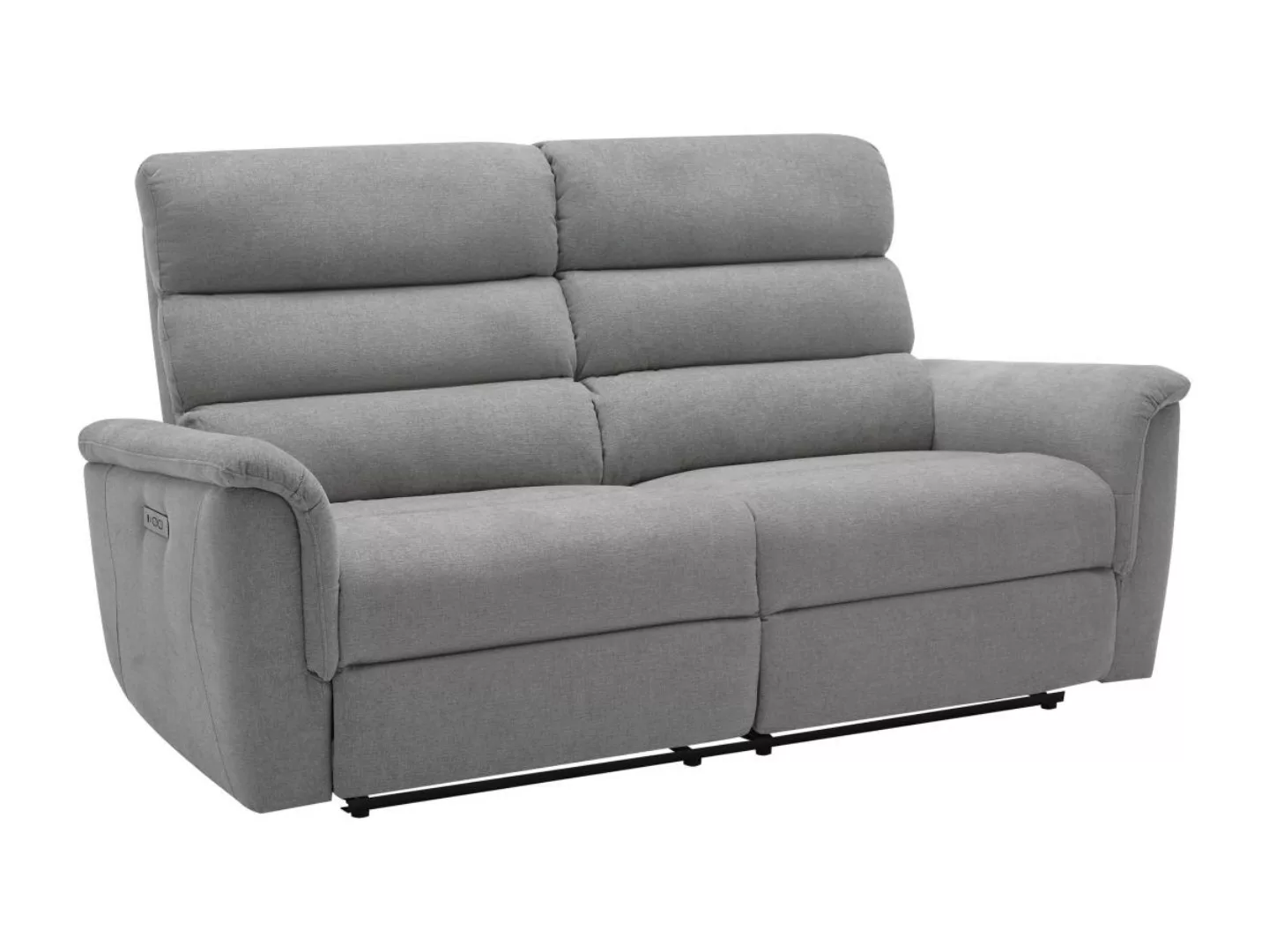 Relaxsofa elektrisch 3-Sitzer - Stoff - Grau - CARTASIA günstig online kaufen