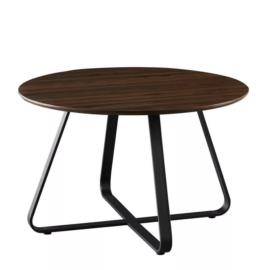 Esszimmer Sitzgruppe in Nussbaumfarben und Grau rundem Tisch (fünfteilig) günstig online kaufen