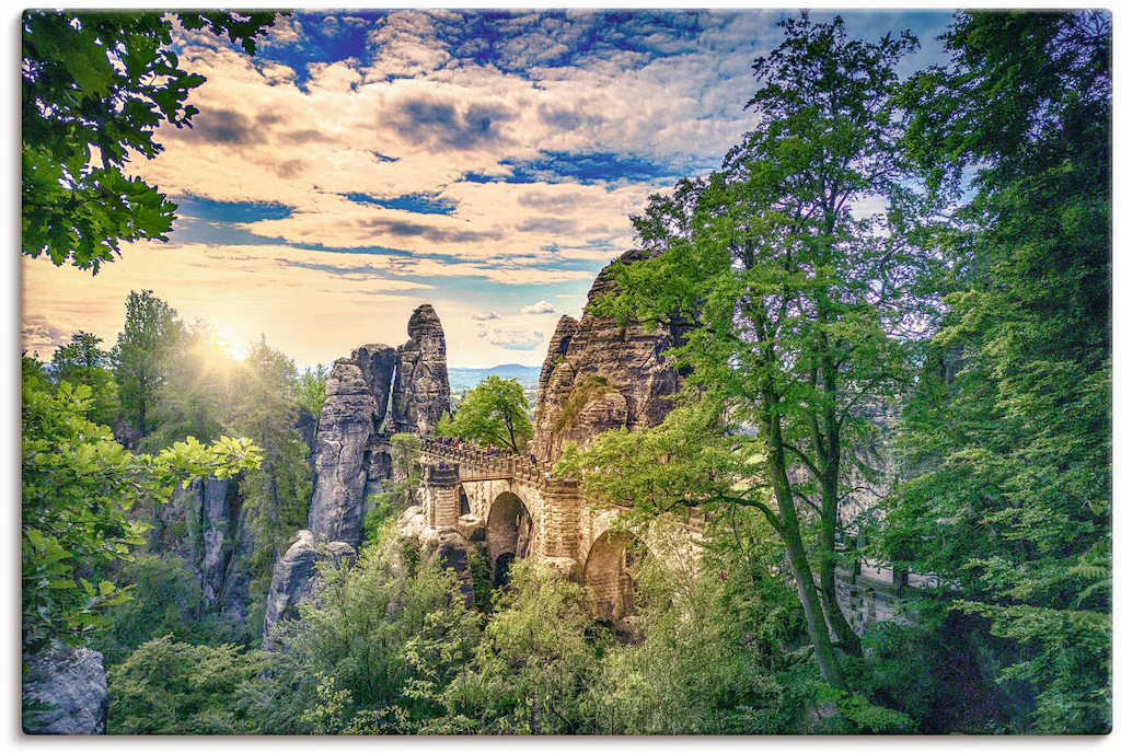 Artland Wandbild »Basteibrücke in der Sächsischen Schweiz«, Felsen, (1 St.) günstig online kaufen