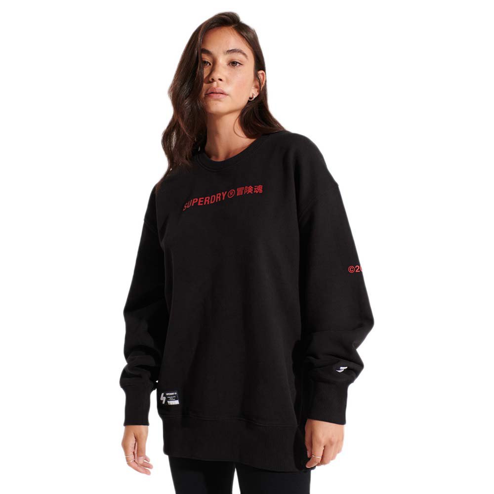 Superdry Corporate Logo Oversized Crew Pullover XS-S Black günstig online kaufen