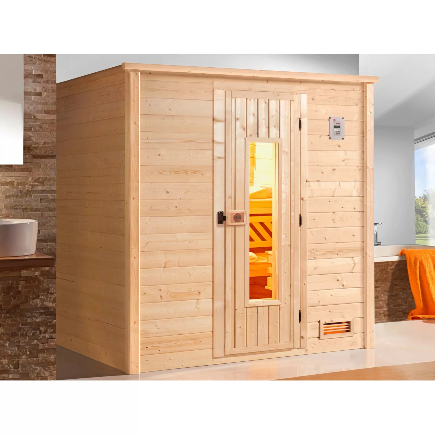 Weka Massivholz-Sauna 530 Gr. 2 mit Holztür ohne Ofen günstig online kaufen