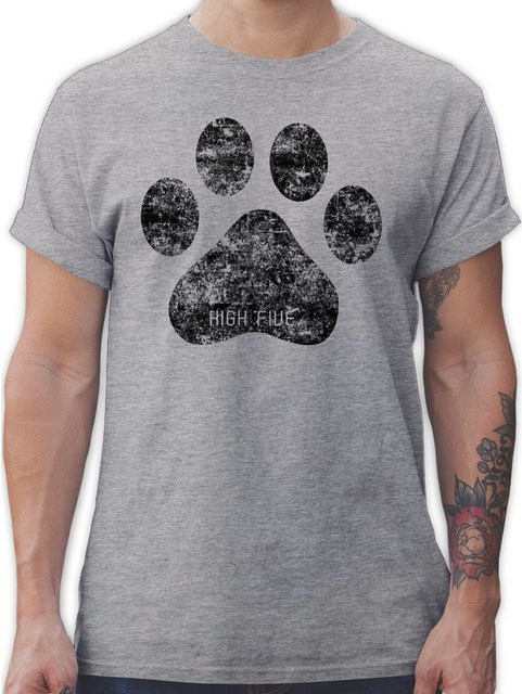 Shirtracer T-Shirt High Five Hunde Pfote Geschenk für Hundebesitzer günstig online kaufen