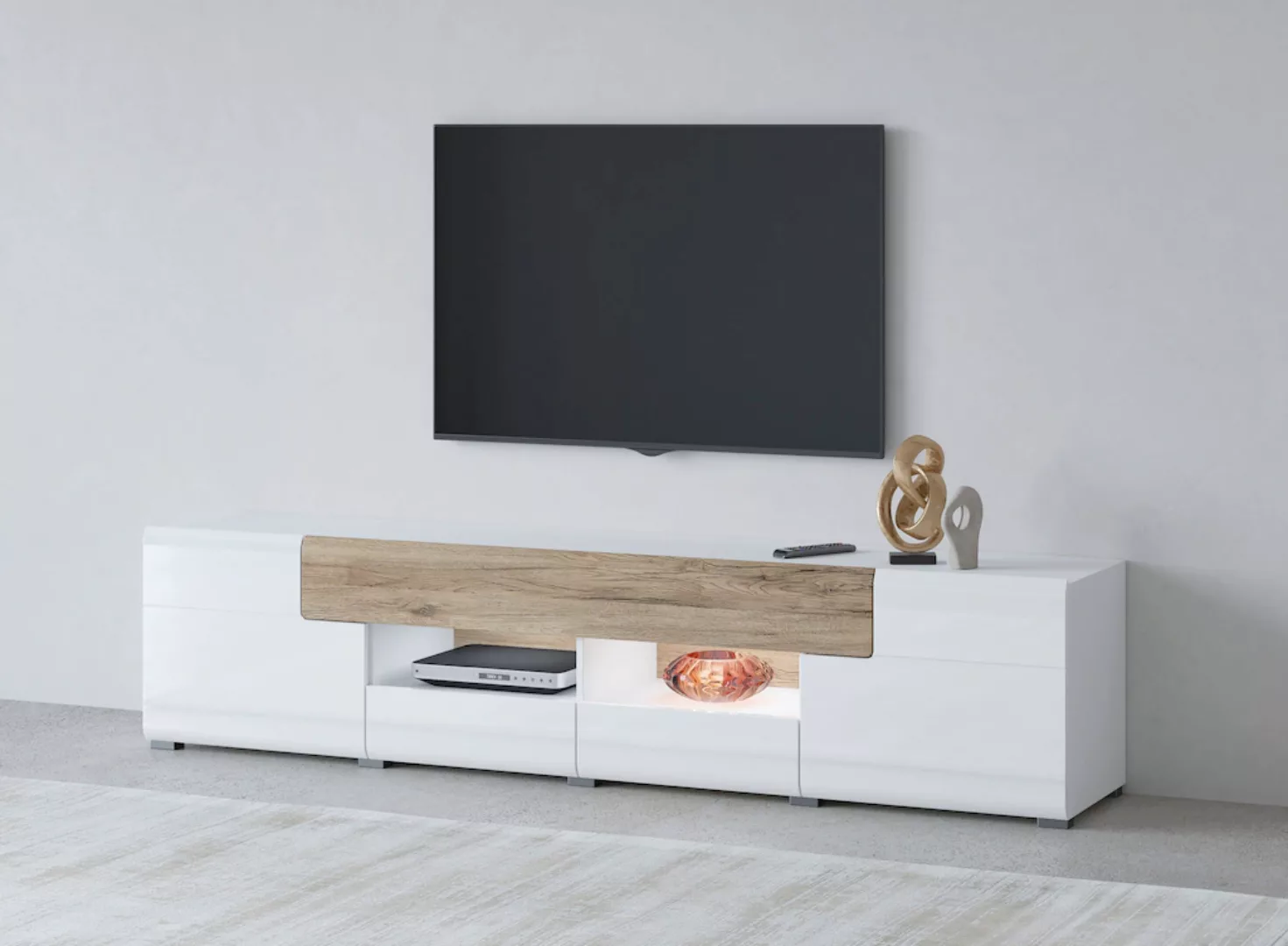 INOSIGN Lowboard "Toledo,Breite 209cm, trendige TV-Schrank mit dekorative F günstig online kaufen