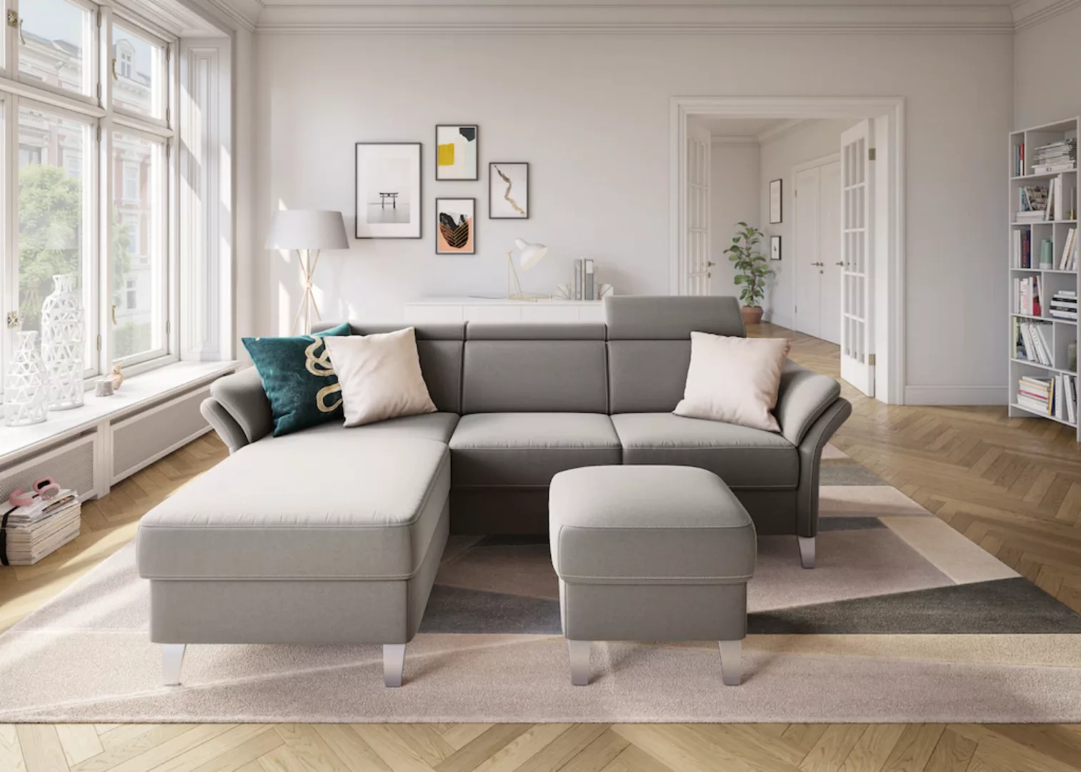 sit&more Ecksofa "Vincenzo L-Form", inklusive Kopfteilverstellung, wahlweis günstig online kaufen