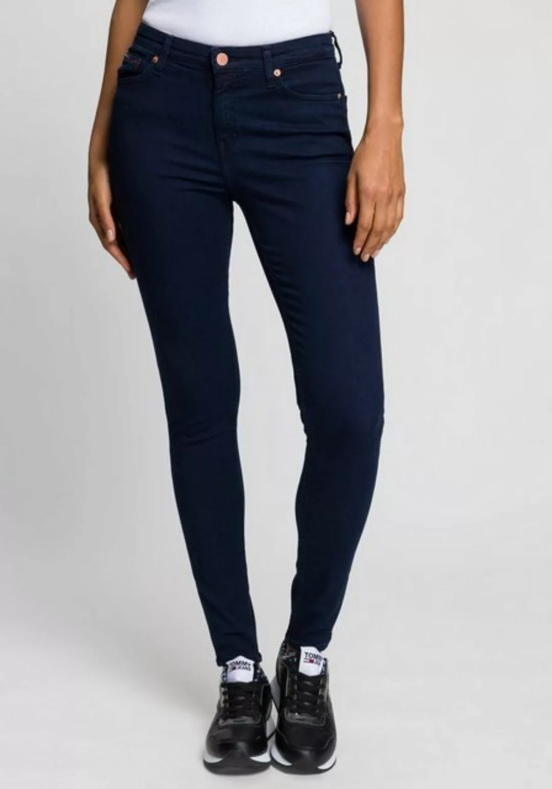 Tommy Hilfiger Damen Jeans NORA MR SKNY STBKS - Skinny Fit - Schwarz - Stat günstig online kaufen