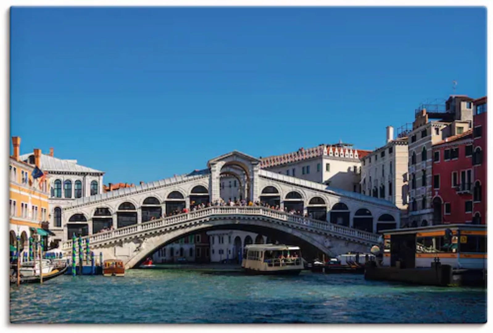 Artland Leinwandbild »Blick auf die Rialto Brücke in Venedig«, Venedig, (1 günstig online kaufen