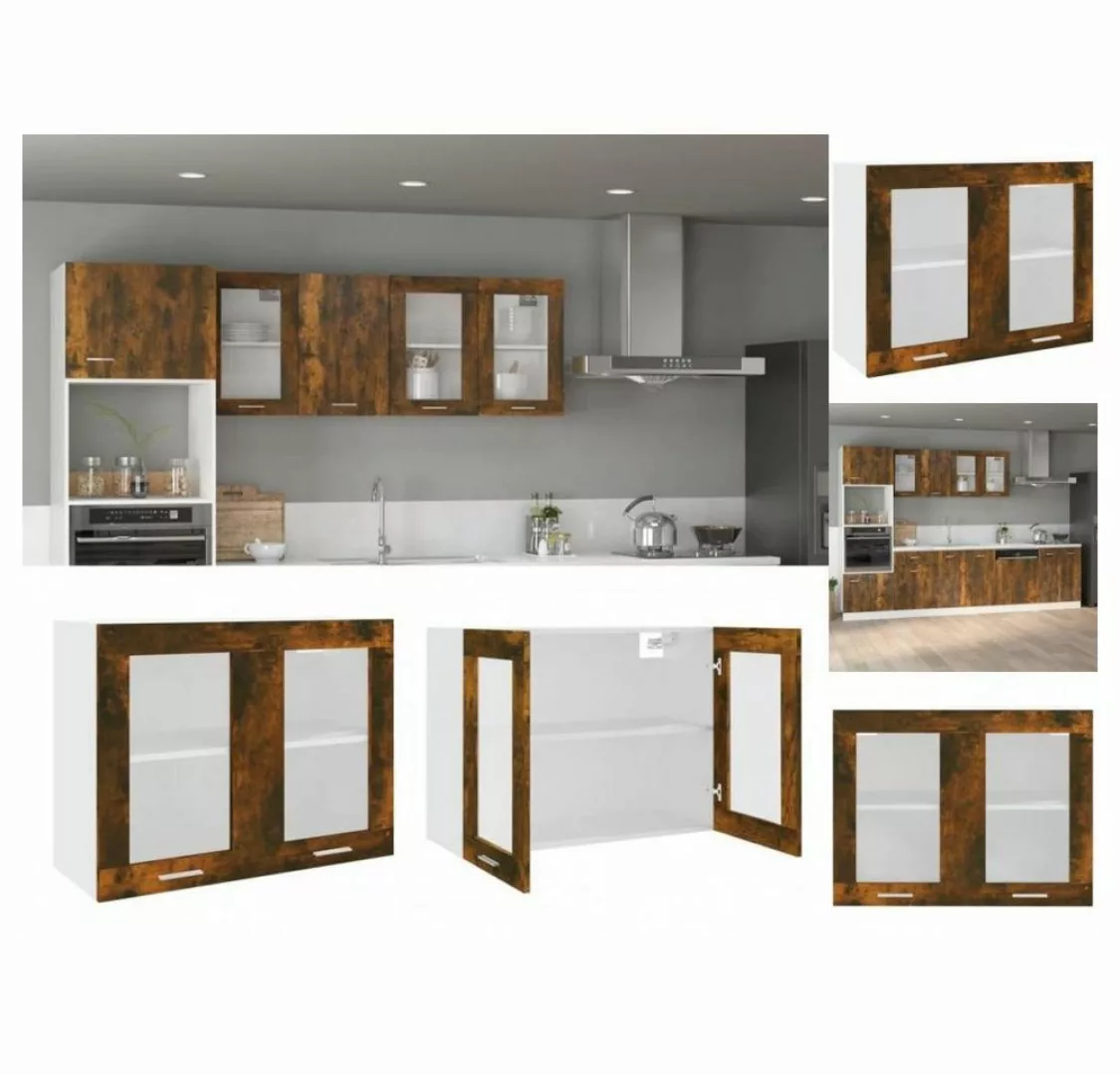 vidaXL Unterschrank Hängeschrank Glas Räuchereiche 80x31x60 cm Holzwerkstof günstig online kaufen