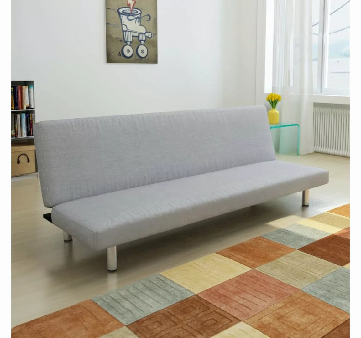 vidaXL Sofa Schlafsofa Hellgrau Polyester Schlafcouch Schlaffunktion günstig online kaufen