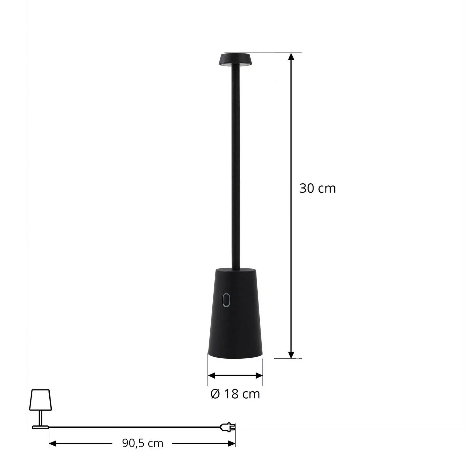 Lindby LED-Akkutischlampe Noelani, Höhe 30 cm, IP44, dimmbar günstig online kaufen