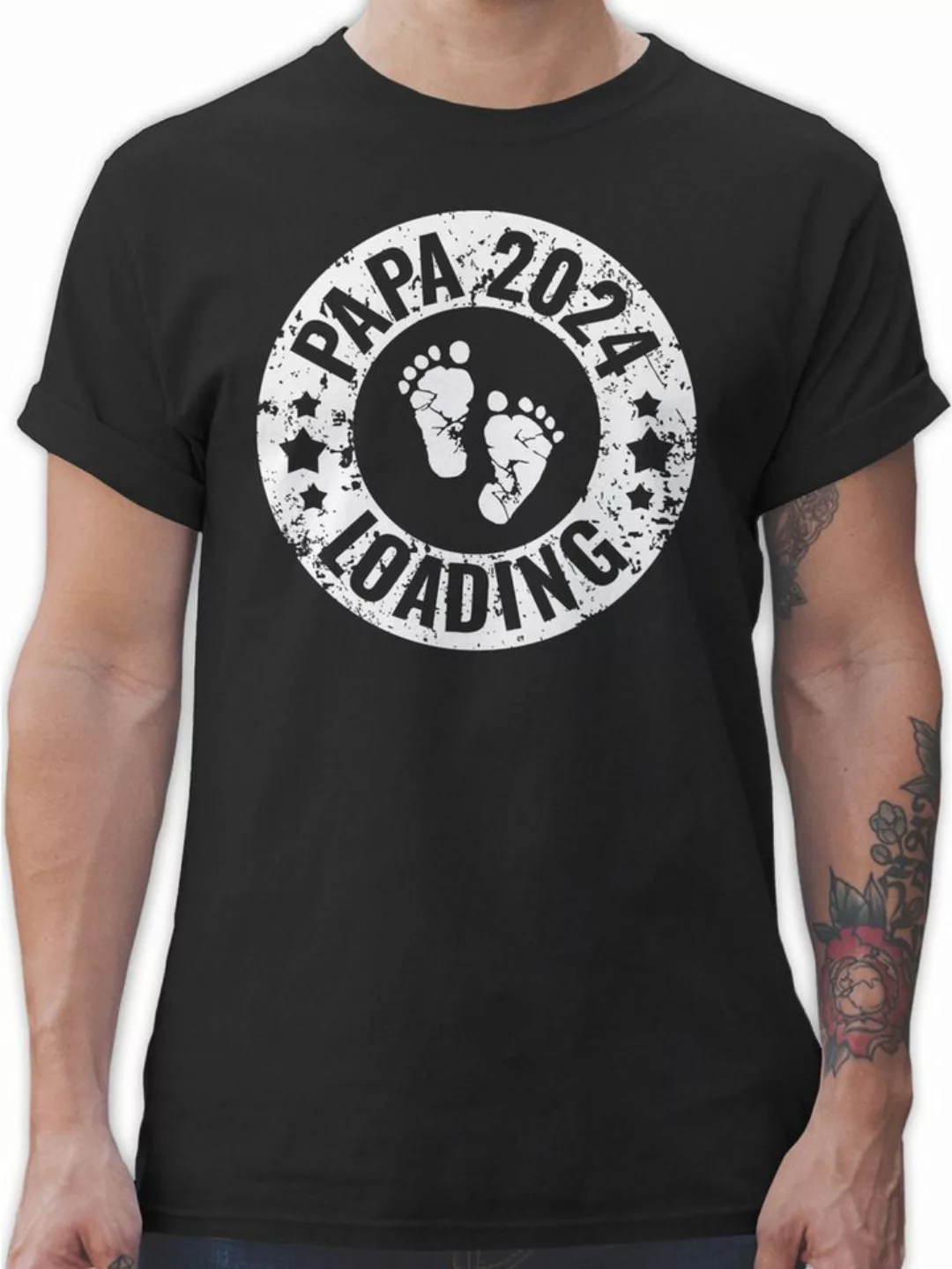 Shirtracer T-Shirt Papa 2024 loading I Vater werden Vatertag Geschenk für P günstig online kaufen