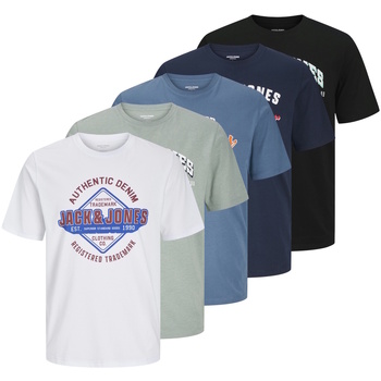 Jack & Jones Rundhalsshirt JJELOGO TEE SS O-NECK 2 COL SS25 5PK MP (Packung günstig online kaufen