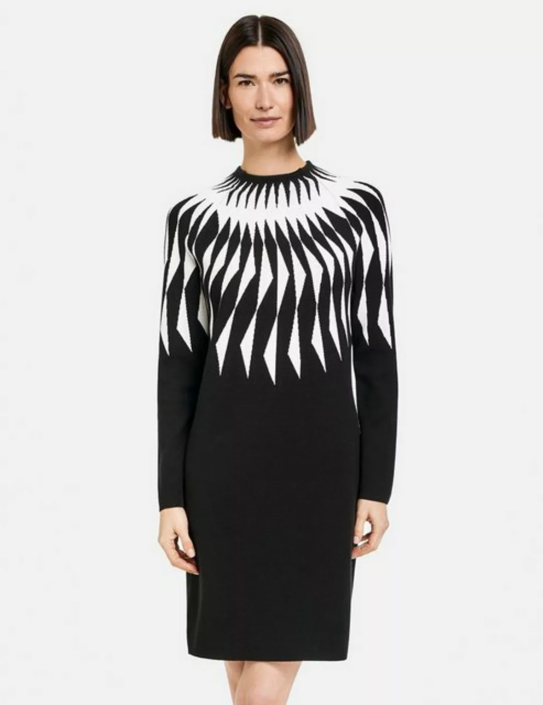 GERRY WEBER Strickkleid Kurzes Kleid mit Jacquard-Muster und Raglanarm günstig online kaufen