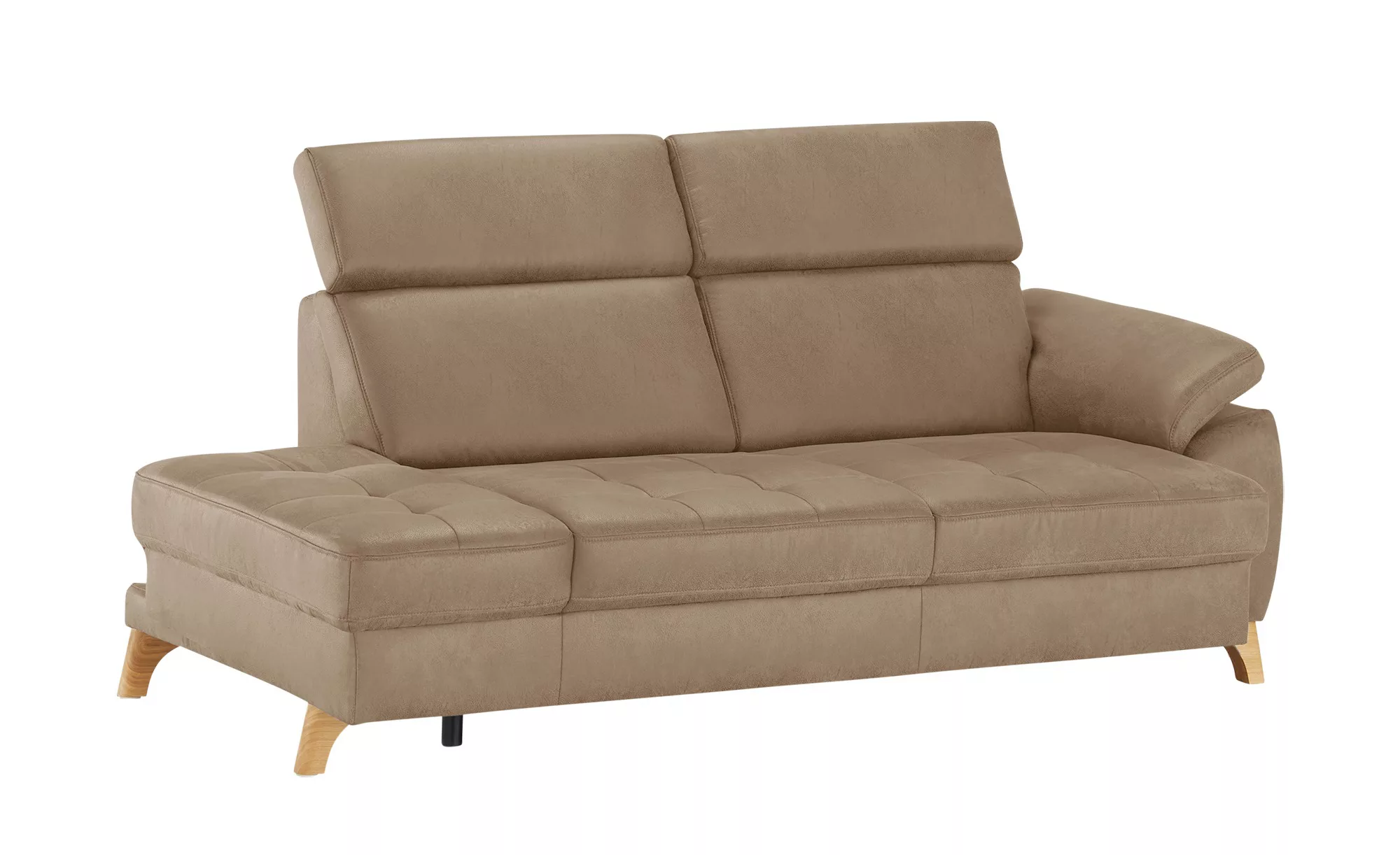 meinSofa Recamiere aus Mikrofaser Chloe ¦ braun ¦ Maße (cm): B: 221 H: 87 T günstig online kaufen