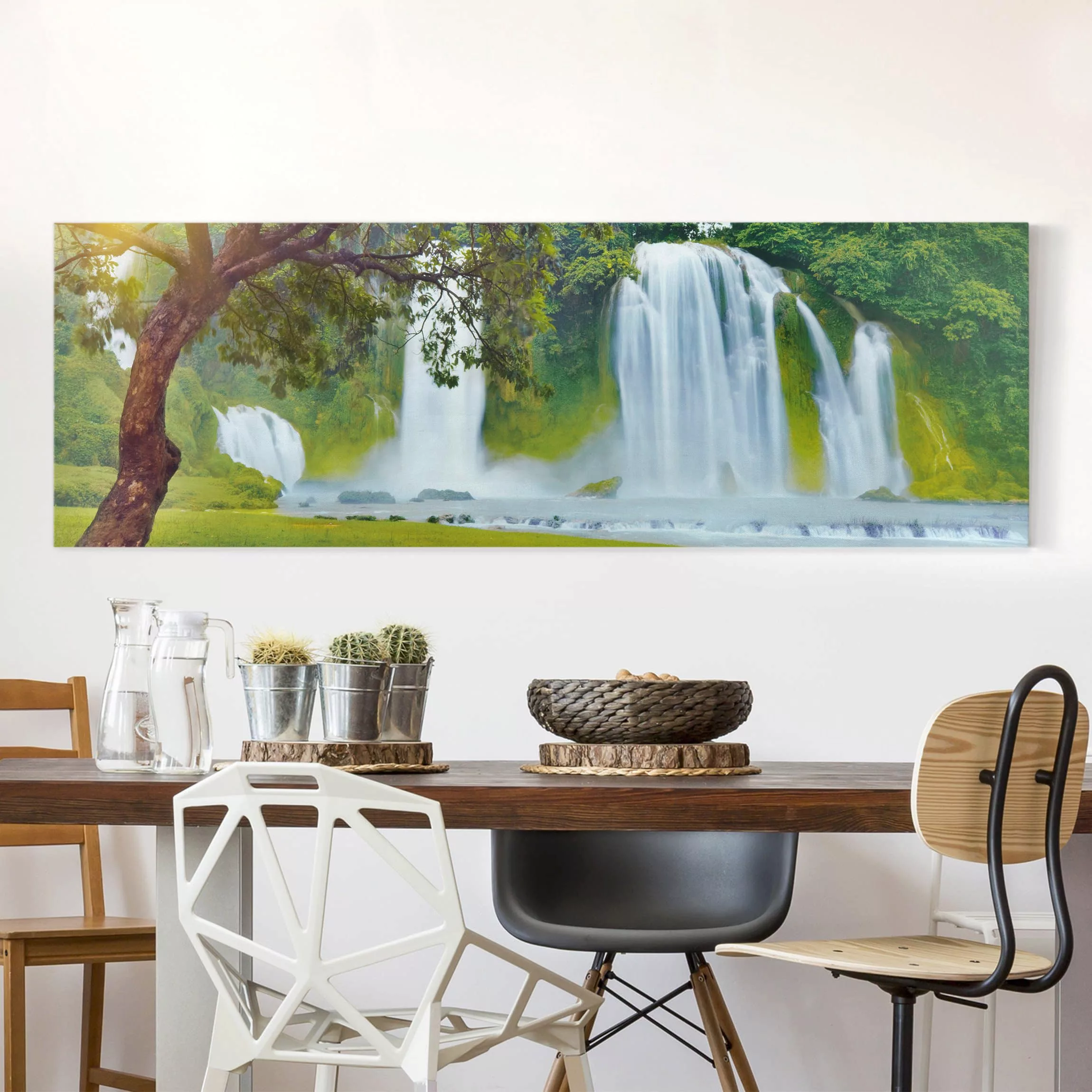 Leinwandbild Wasserfall - Panorama Paradise on Earth günstig online kaufen