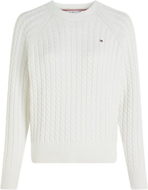 Tommy Hilfiger Rundhalspullover CO CABLE C-NK SWEATER mit Zopfmuster günstig online kaufen