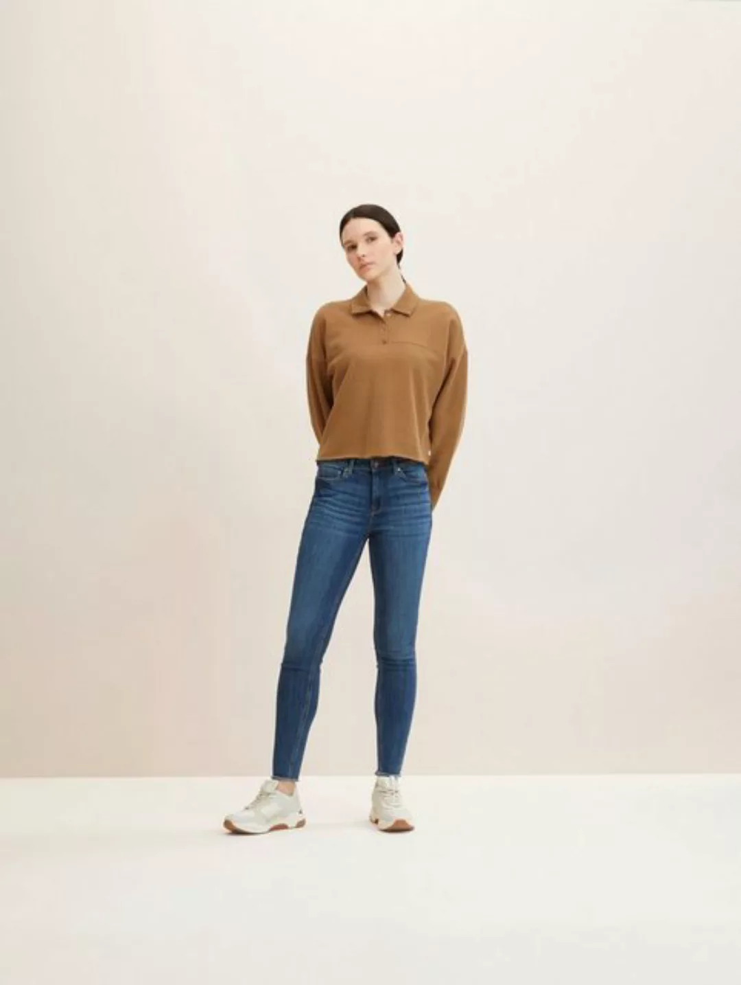 Tom Tailor Denim Damen Jeans JONA - Extra Skinny Fit - Blau - Used Mid Ston günstig online kaufen