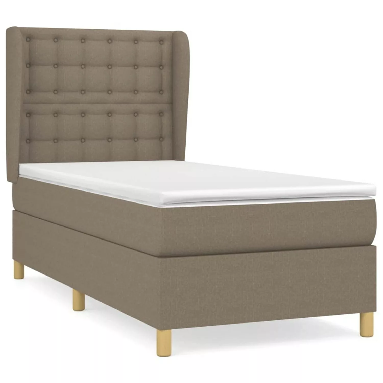 vidaXL Boxspringbett mit Matratze Taupe 90x190 cm Stoff1369155 günstig online kaufen