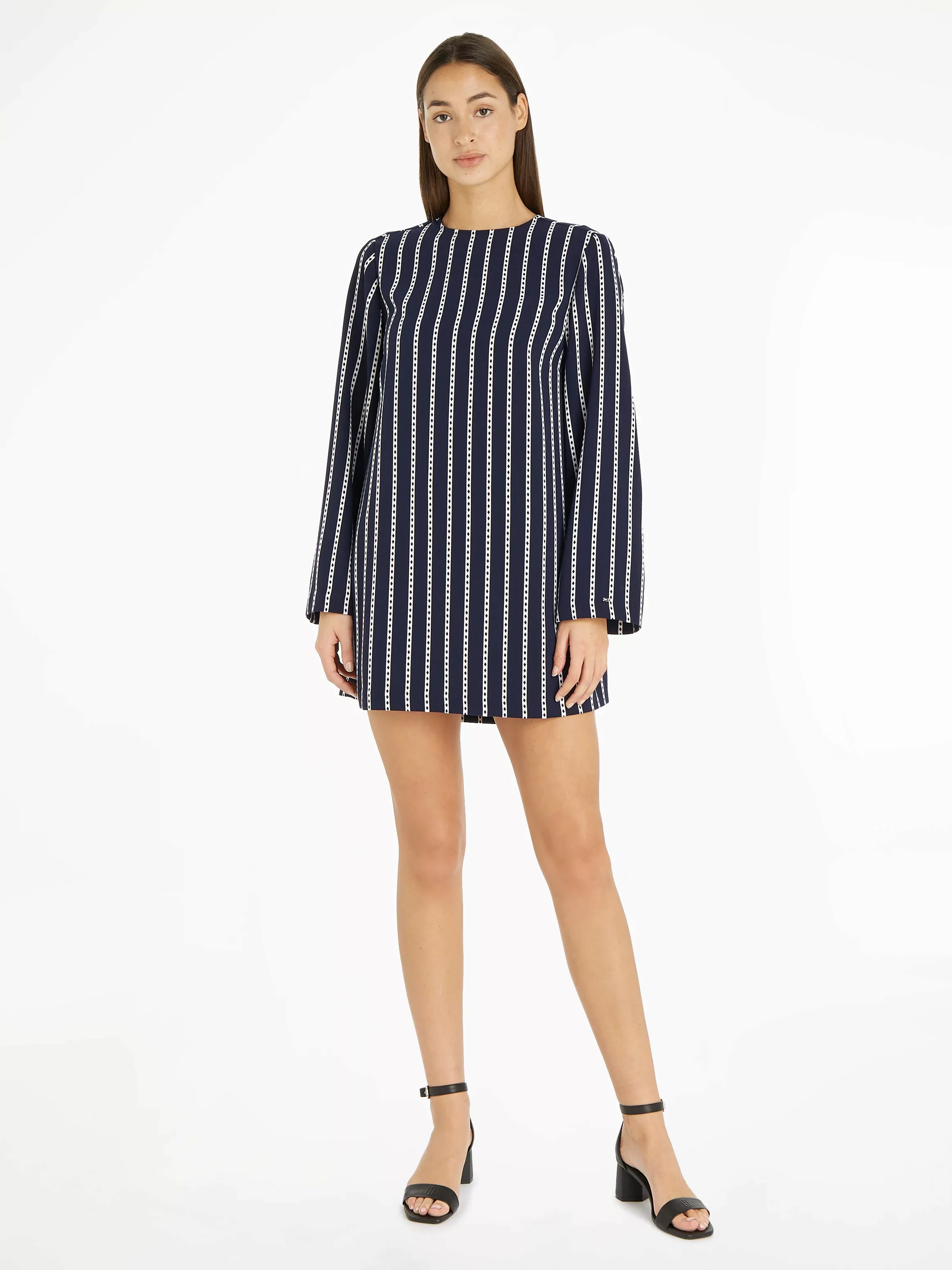Tommy Hilfiger Blusenkleid ARGYLE STRIPE CREPE SHIFT DRESS mit Rundhals günstig online kaufen