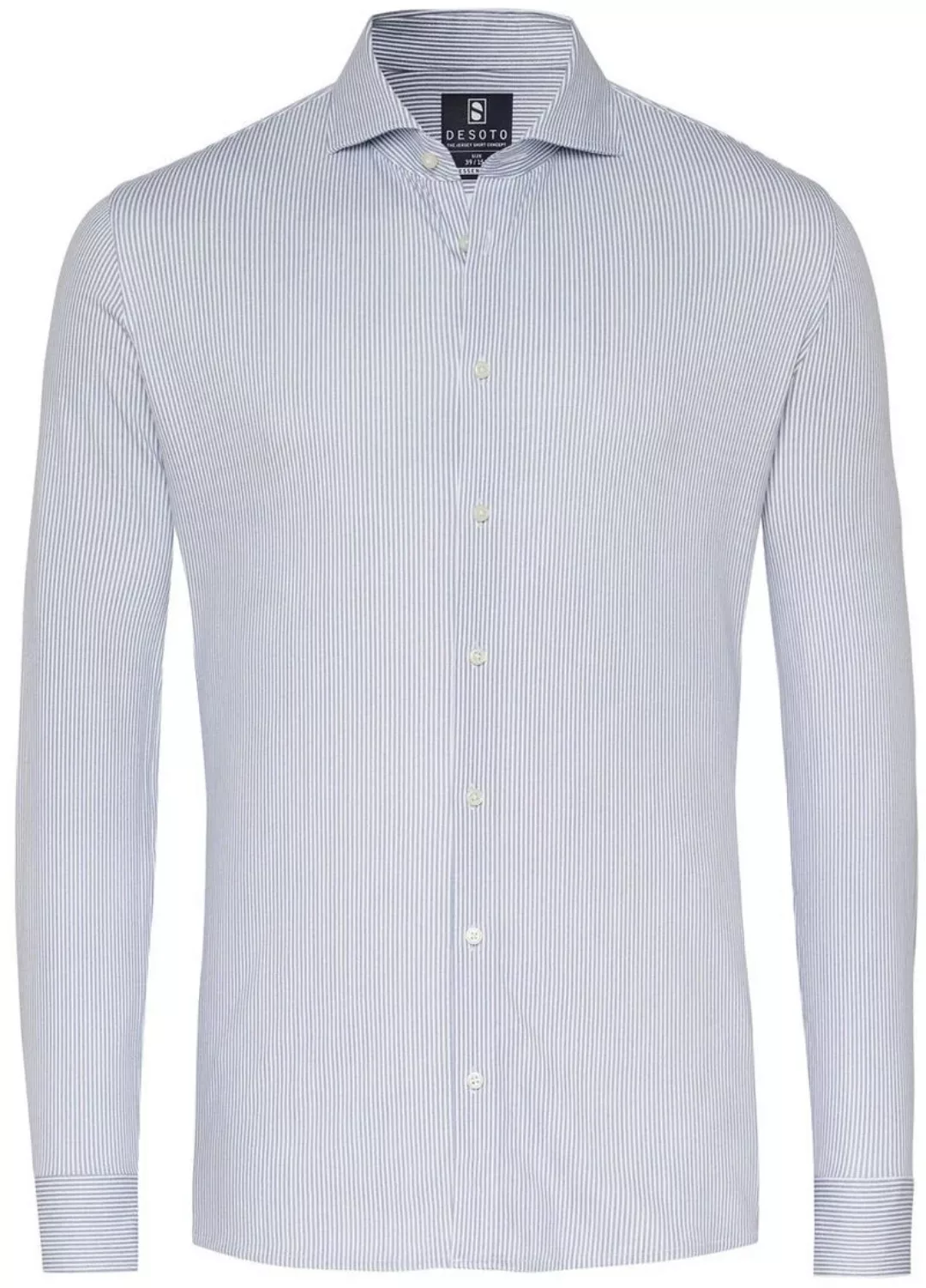 DESOTO Essential Hemd Hai Piqué Streifen Blau - Größe 40 günstig online kaufen