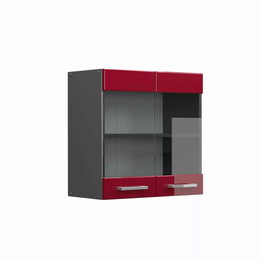 Vicco Glashängeschrank R-Line, Bordeaux Hochglanz/Anthrazit, 60 günstig online kaufen