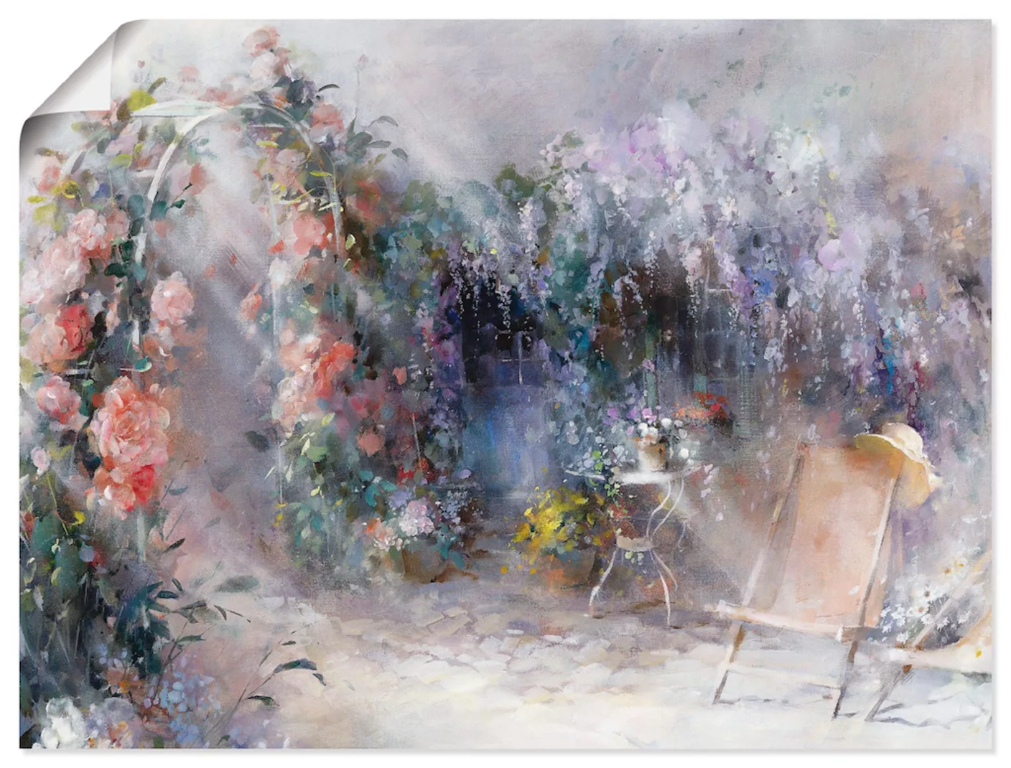 Artland Wandbild "Rosen und Flieder", Garten, (1 St.), als Leinwandbild, Po günstig online kaufen