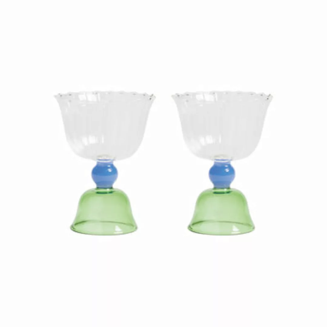 Weinglas Tulip glas grün / 2er-Set - 20 cl - & klevering - Grün günstig online kaufen