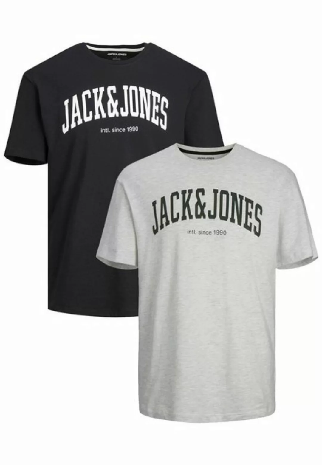 Jack & Jones T-Shirt 2-er Set Logo T-Shirt Kurzarm Basic Shirt JJELOGO (2-t günstig online kaufen