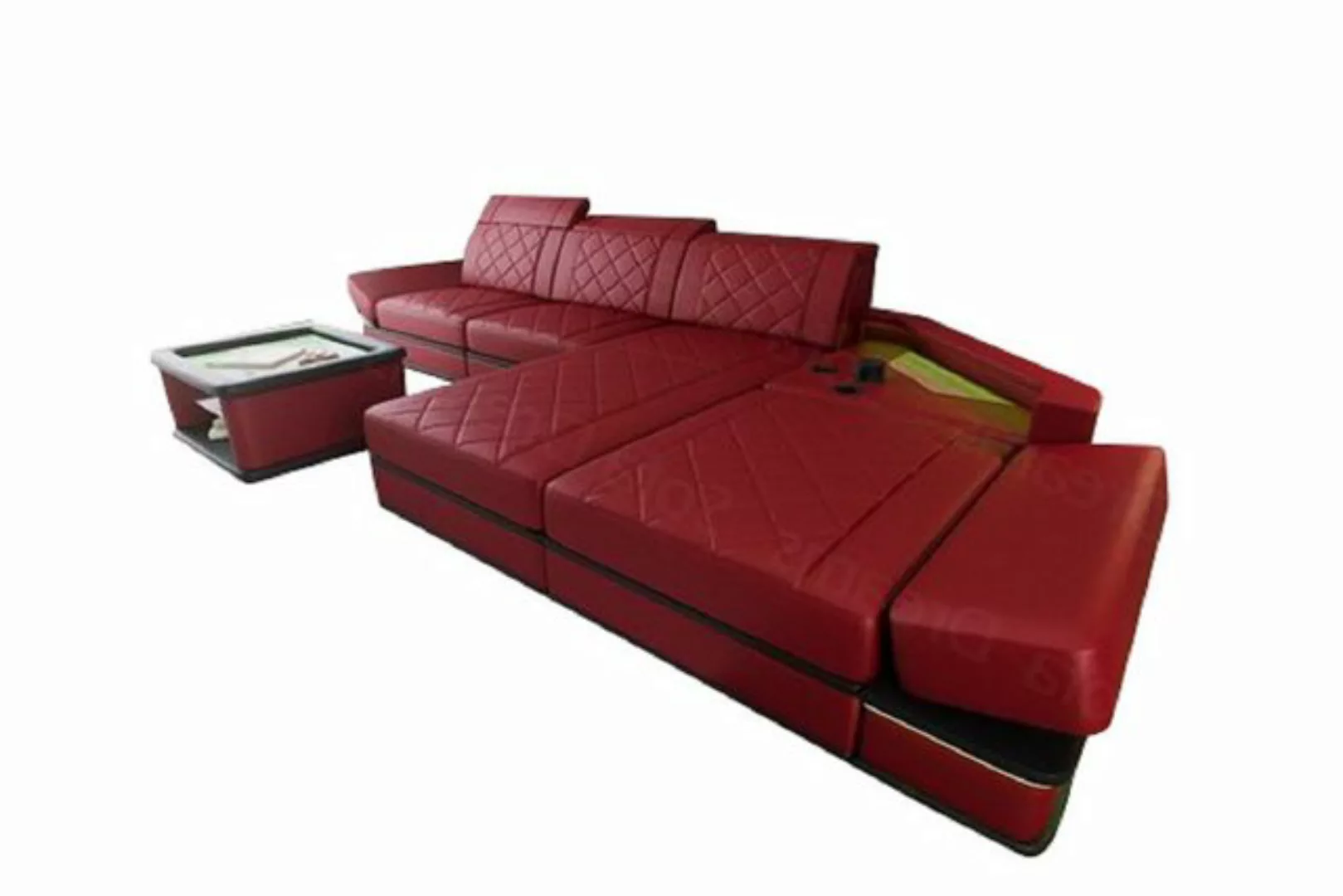 Sofa Dreams Ecksofa Leder Designer Sofa Couch Perugia L Form Ledersofa, Led günstig online kaufen